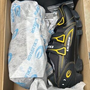 Exustar Black and Yellow Cycling Shoes